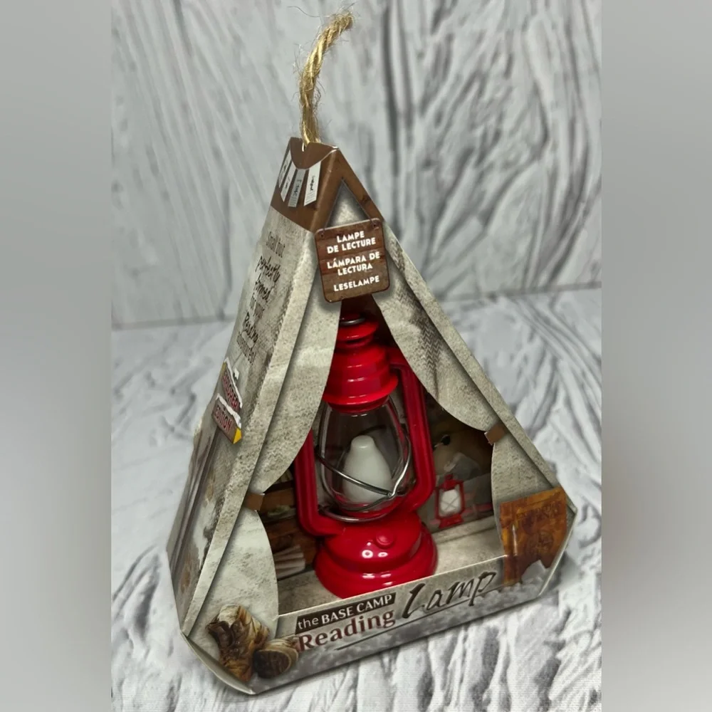 The Base Camp Reading Lamp Red Ornament, New w Battery